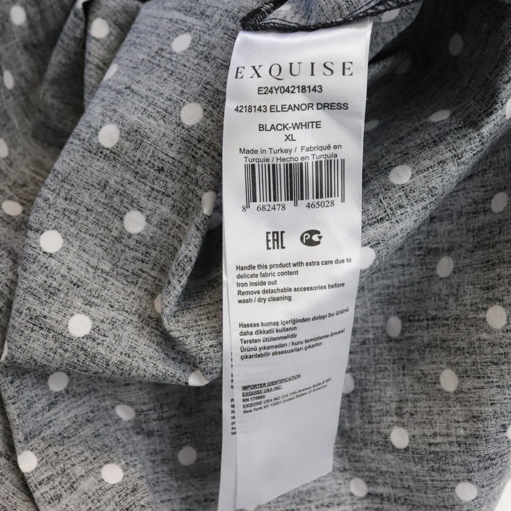 NWT Anthropologie Exquise The Tobie Shirt Dress Black White Polka Dot XL Midi - Picture 11 of 12